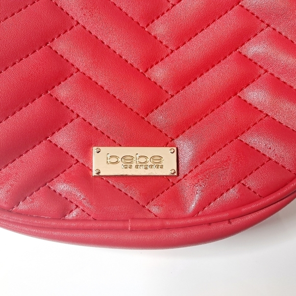 Red & Gold BEBE Women’s Logo Crossbody Purse. - Picture 3 of 5